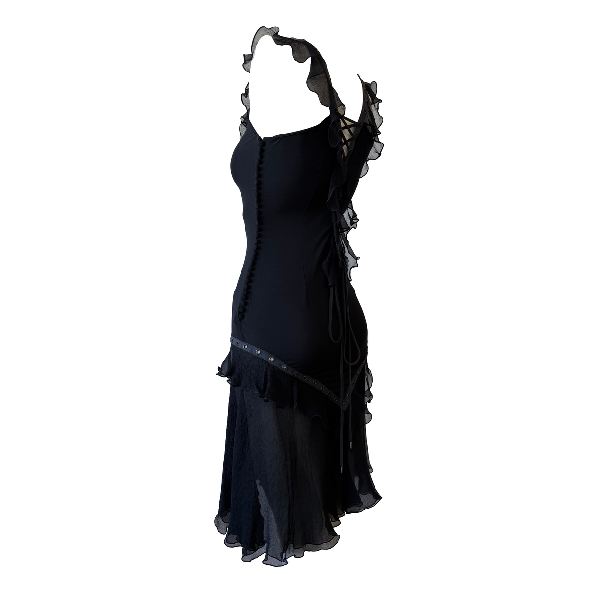 Christian Dior by John Galliano SS 2003 Lace-Up Ruffle Dress