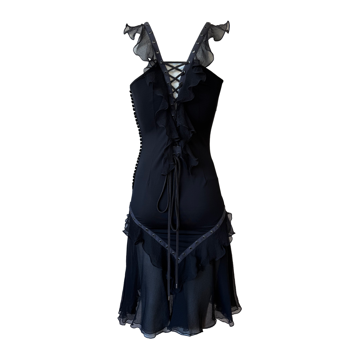 Christian Dior by John Galliano SS 2003 Lace-Up Ruffle Dress