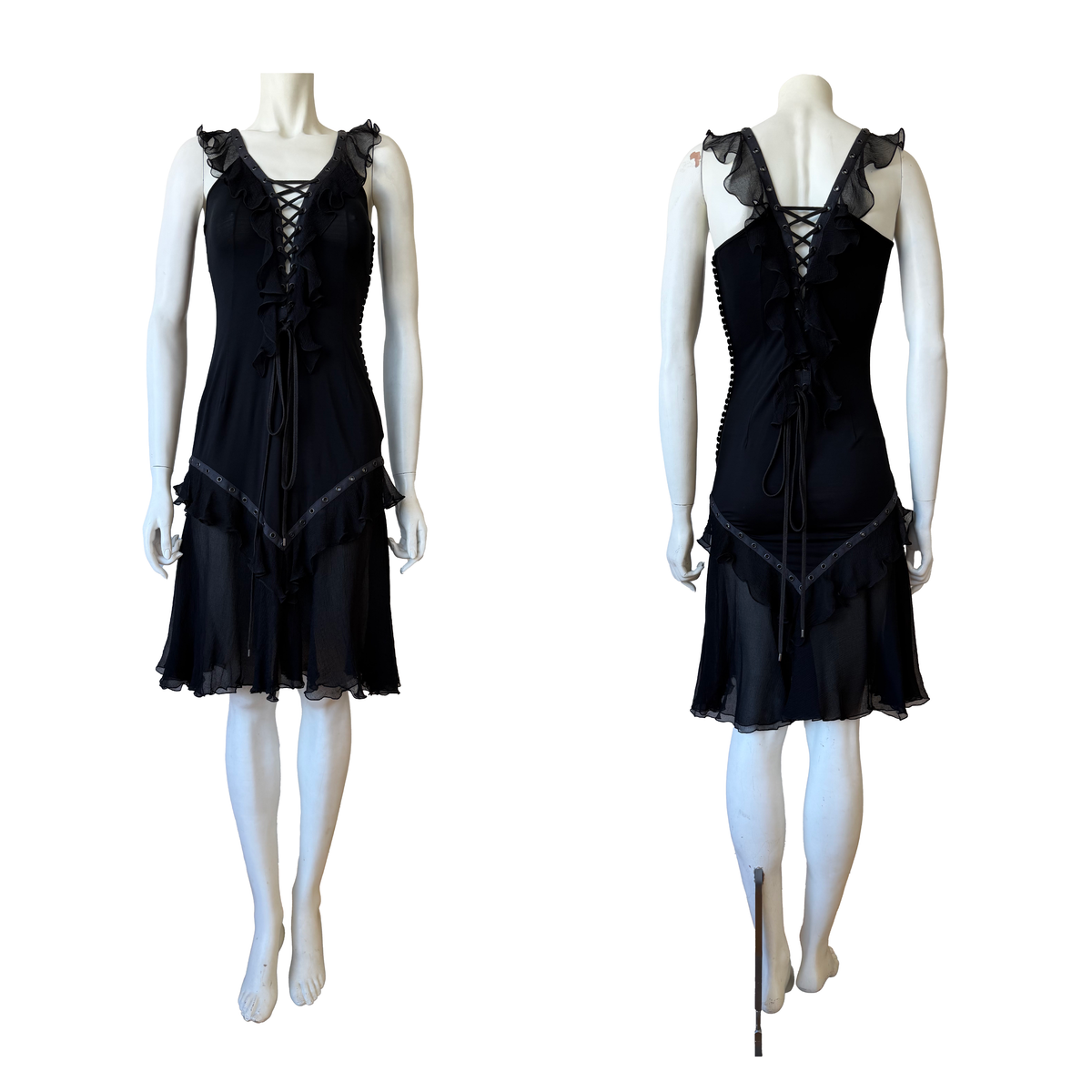 Christian Dior by John Galliano SS 2003 Lace-Up Ruffle Dress