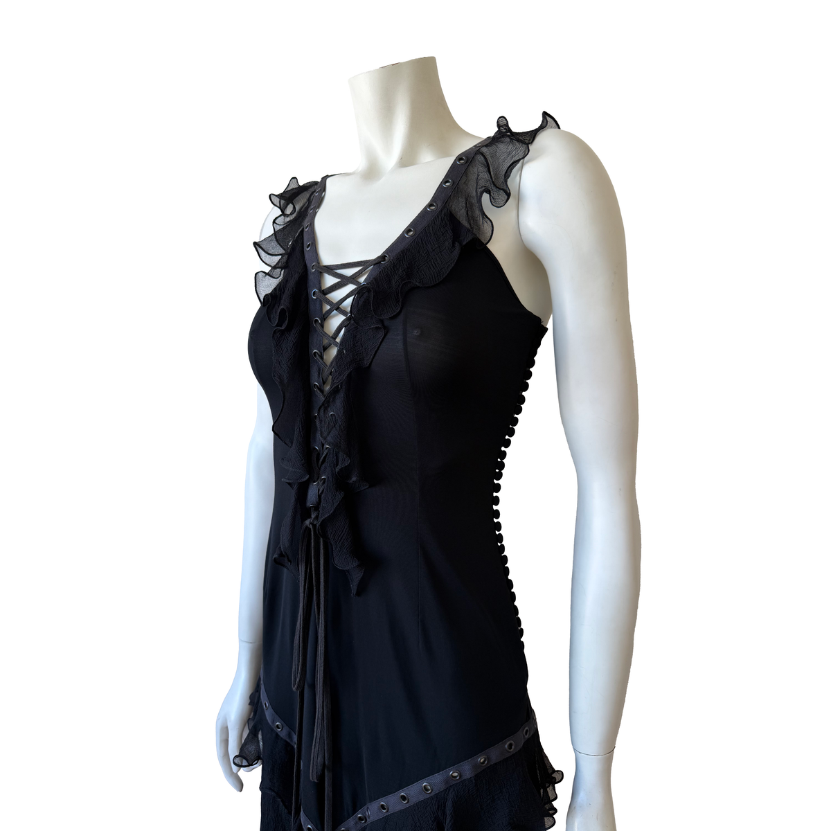 Christian Dior by John Galliano SS 2003 Lace-Up Ruffle Dress