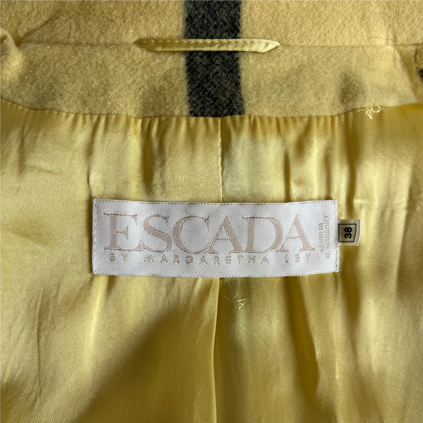 Escada “Princess Diana” Yellow Check Coat