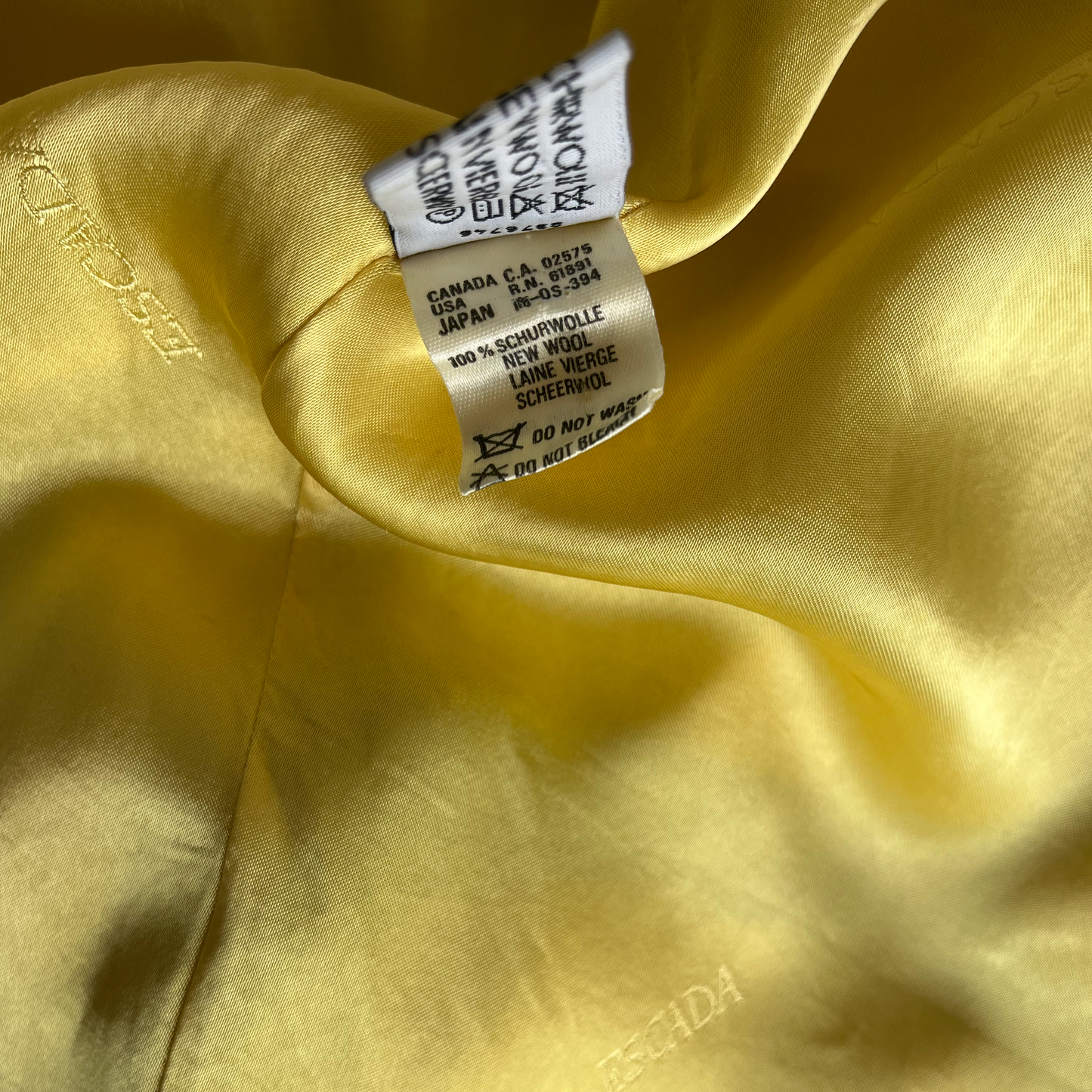 Escada “Princess Diana” Yellow Check Coat