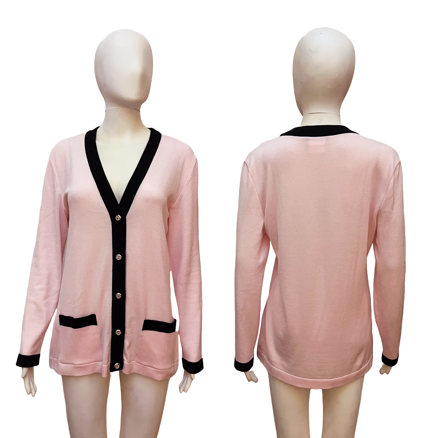 Chanel by Karl Lagerfeld SS 1997 Baby Pink Cardigan