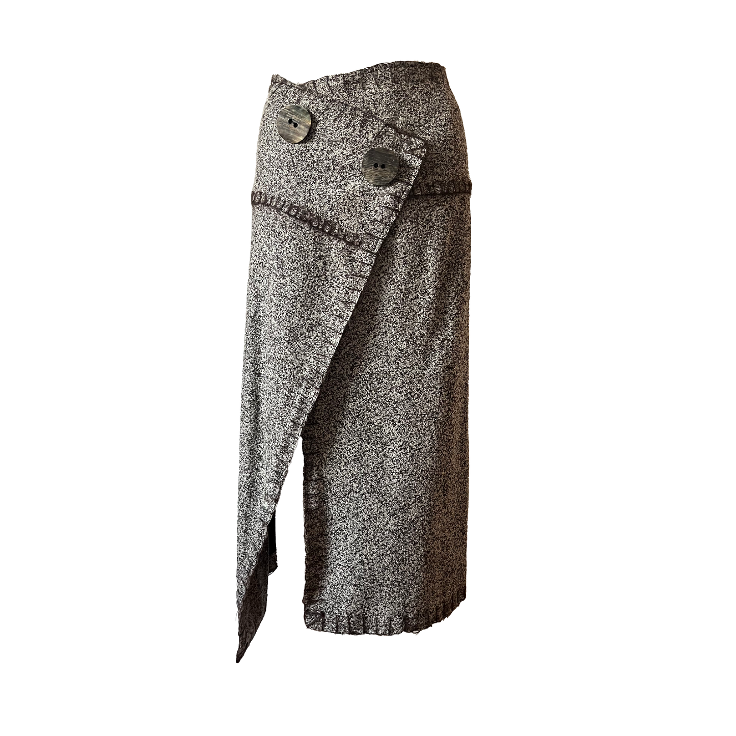 John Galliano AW 2000 Grey Wool Wrap Skirt