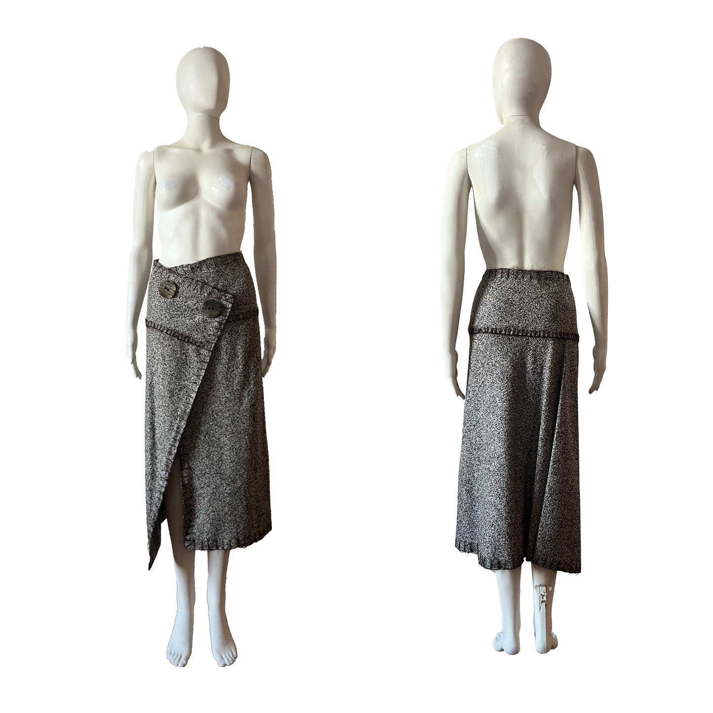 John Galliano AW 2000 Grey Wool Wrap Skirt