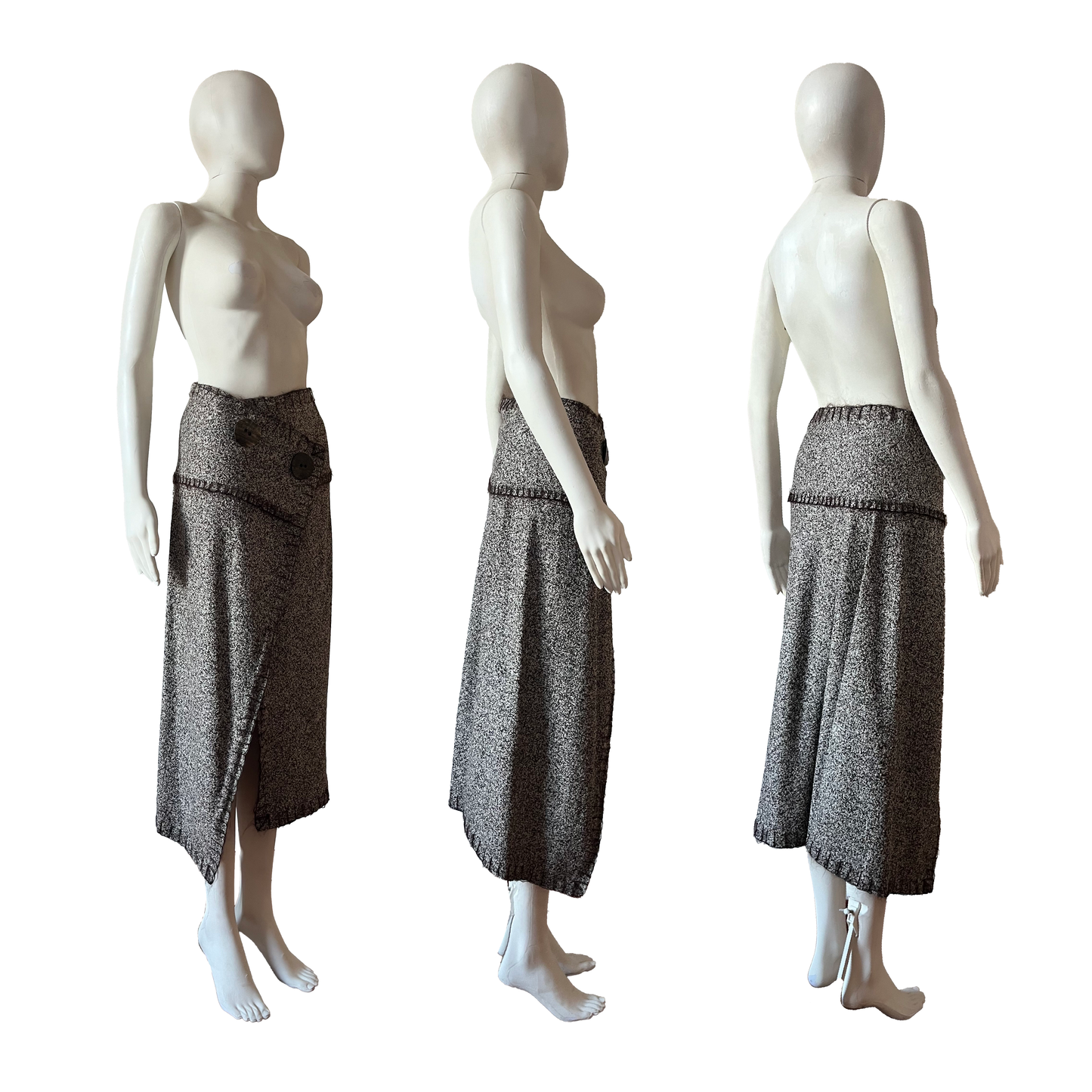 John Galliano AW 2000 Grey Wool Wrap Skirt