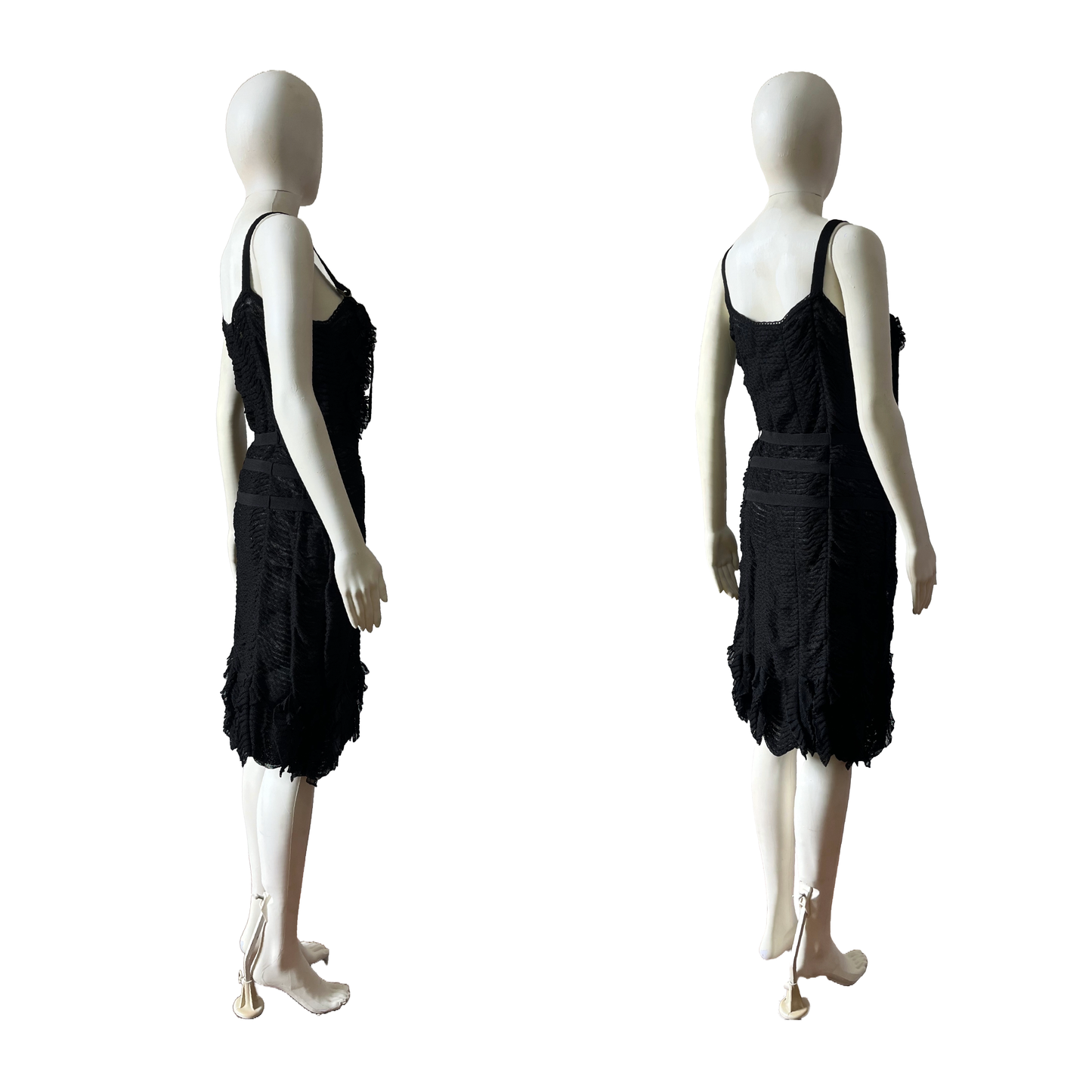 Christian Dior by John Galliano SS 2003 Bondage Knit Black Dress