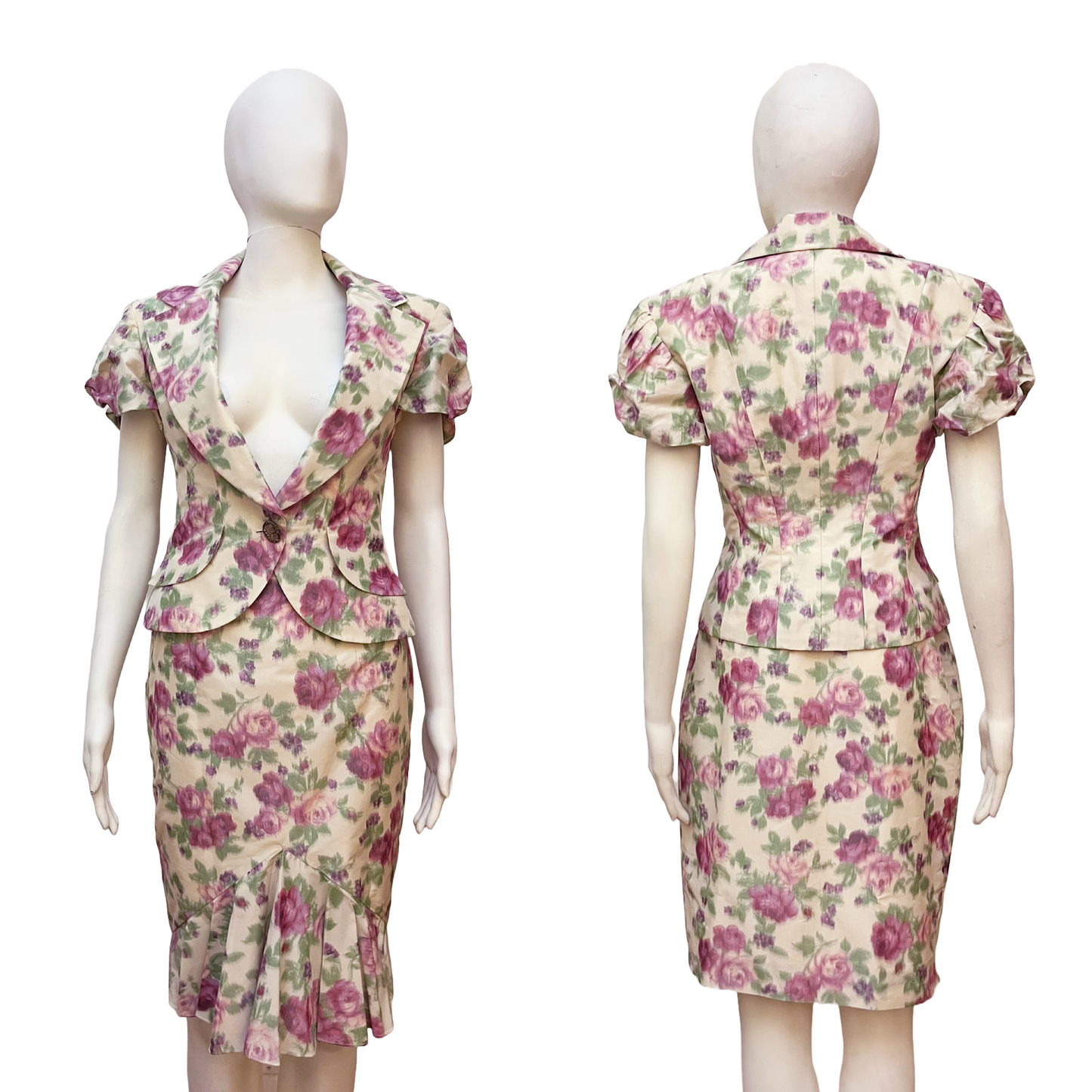 Christian Dior by John Galliano SS 1999 Floral Jacket & Skirt Set