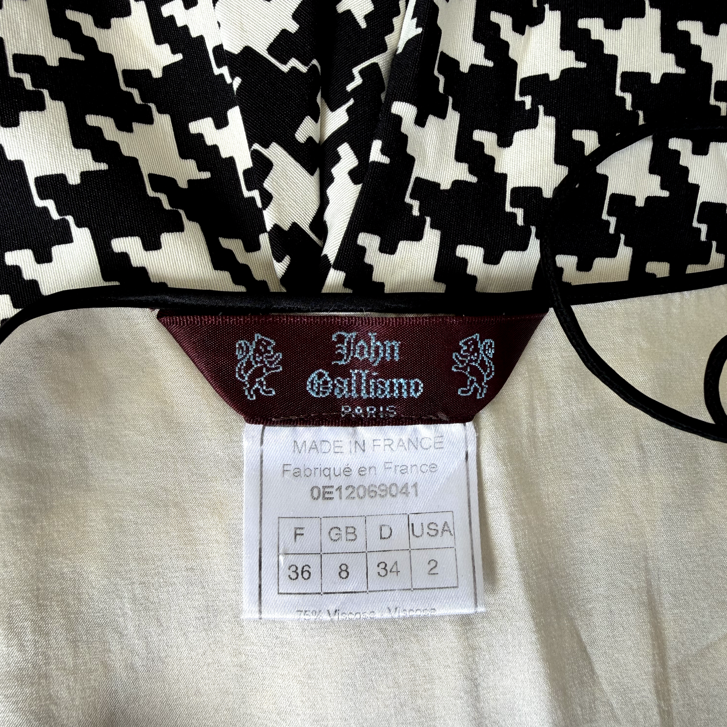 John Galliano SS 2000 Houndstooth Dress