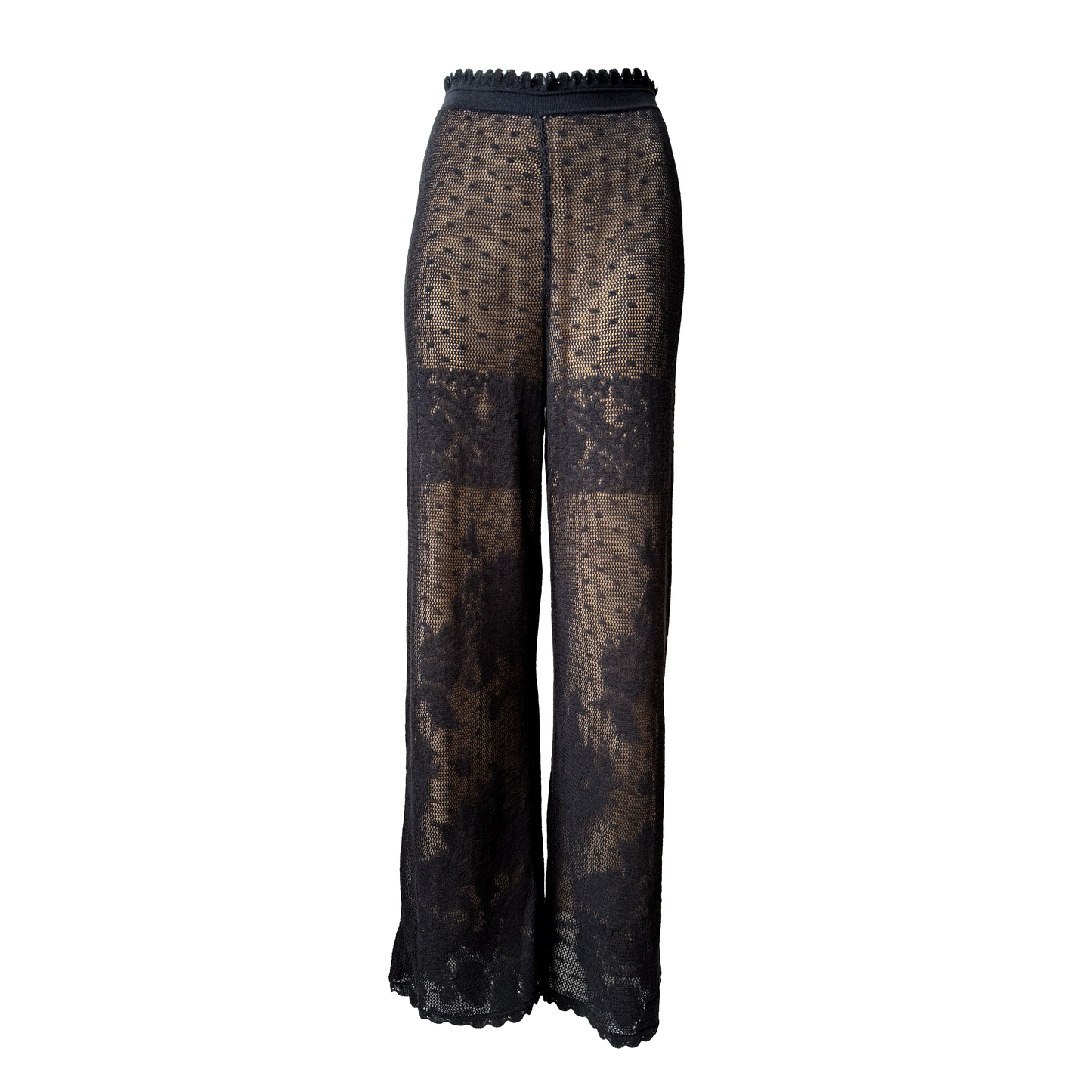 John Galliano SS 1997 Sheer Lace Knit High Waist Pants