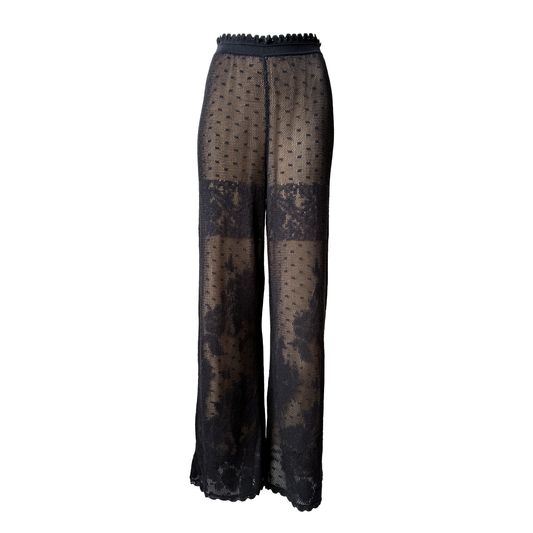 John Galliano SS 1997 Sheer Lace Knit High Waist Pants