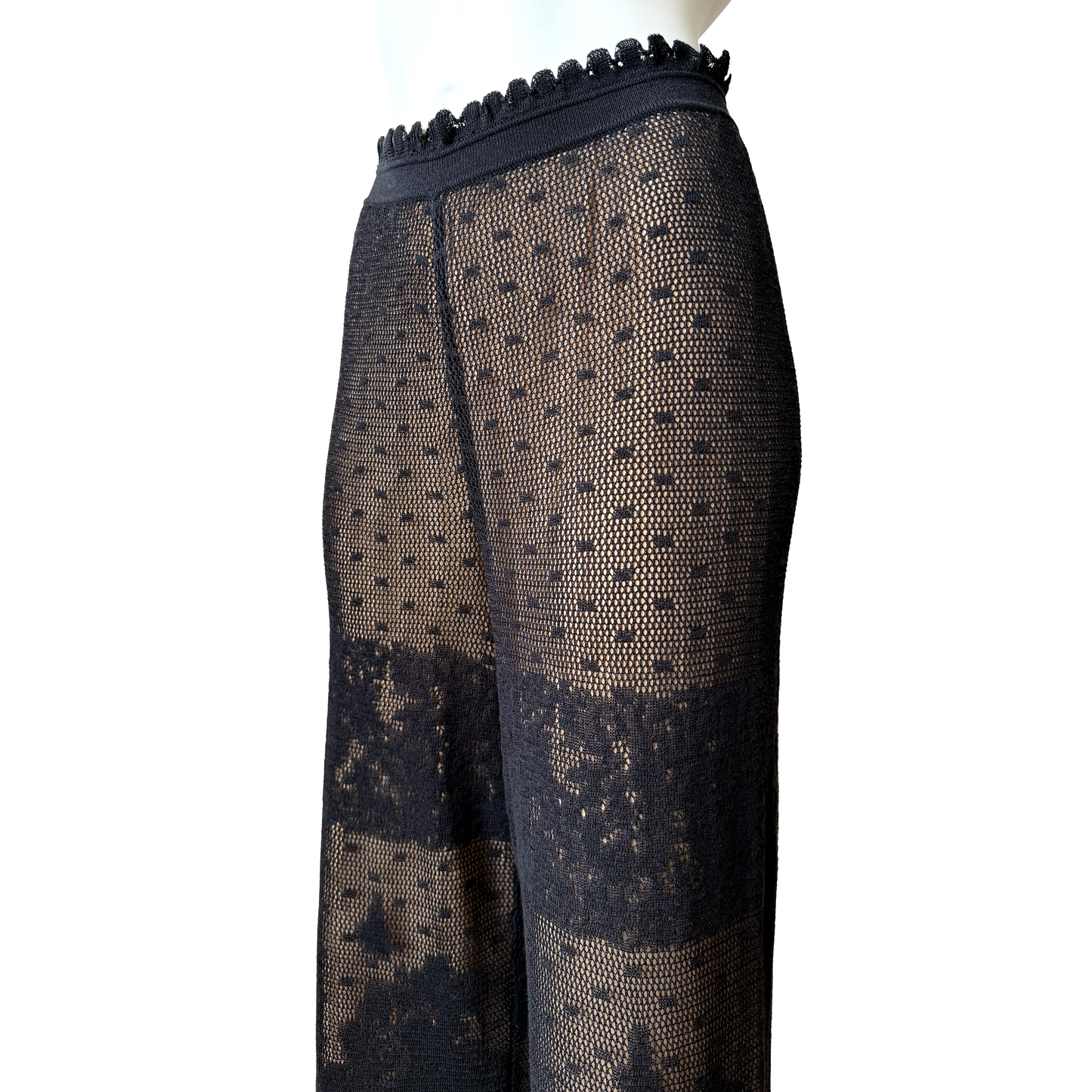 John Galliano SS 1997 Sheer Lace Knit High Waist Pants