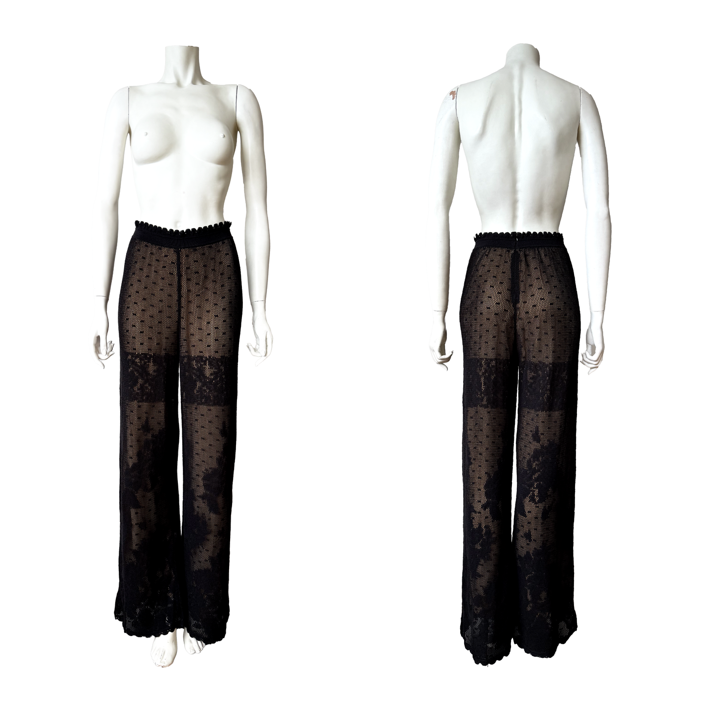 John Galliano SS 1997 Sheer Lace Knit High Waist Pants