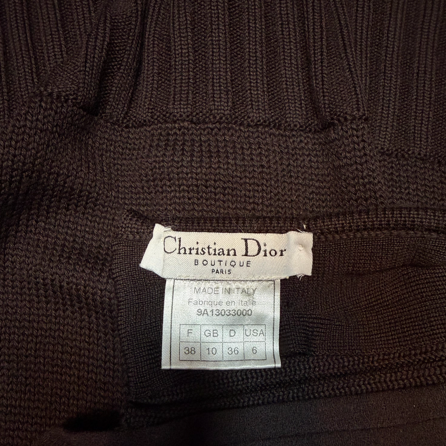 Christian Dior by John Galliano AW 1999 Dark Brown Knitted Dress