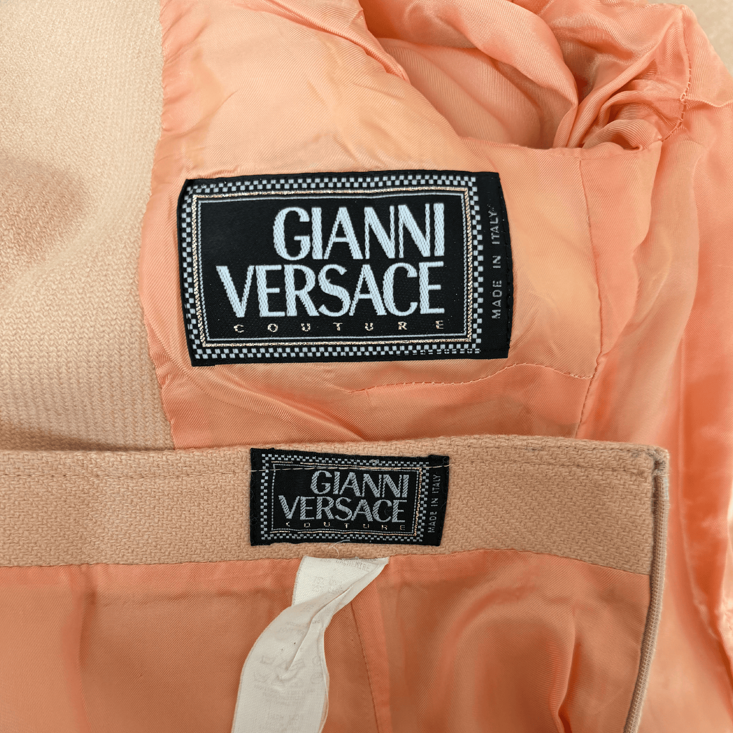 Gianni Versace SS 1995 Apricot Tweed Suit Set