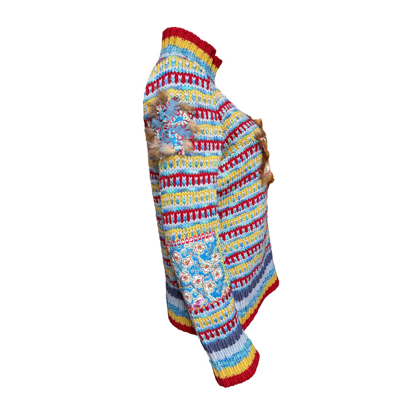John Galliano AW 2002 Multicolor Patchwork Knit Sweater