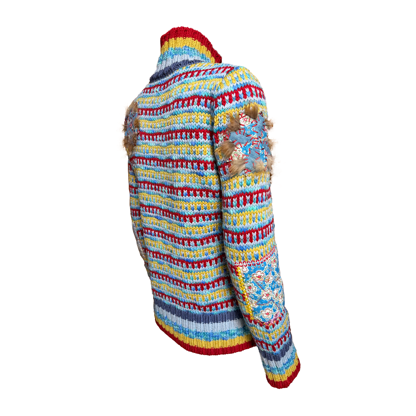 John Galliano AW 2002 Multicolor Patchwork Knit Sweater