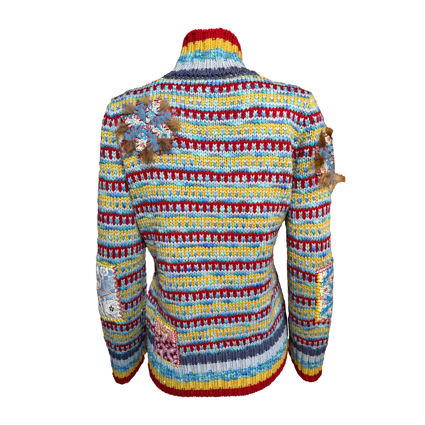 John Galliano AW 2002 Multicolor Patchwork Knit Sweater