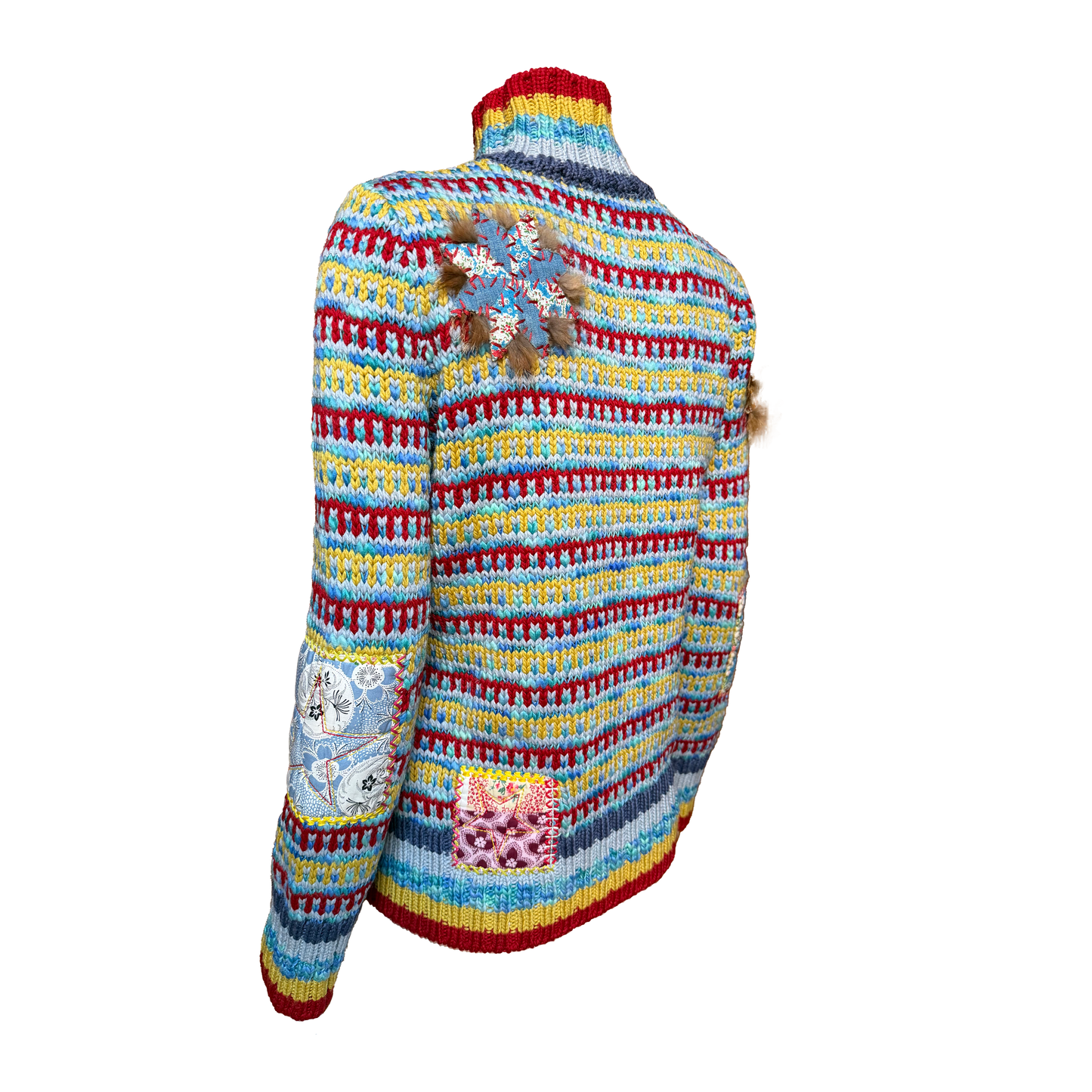 John Galliano AW 2002 Multicolor Patchwork Knit Sweater