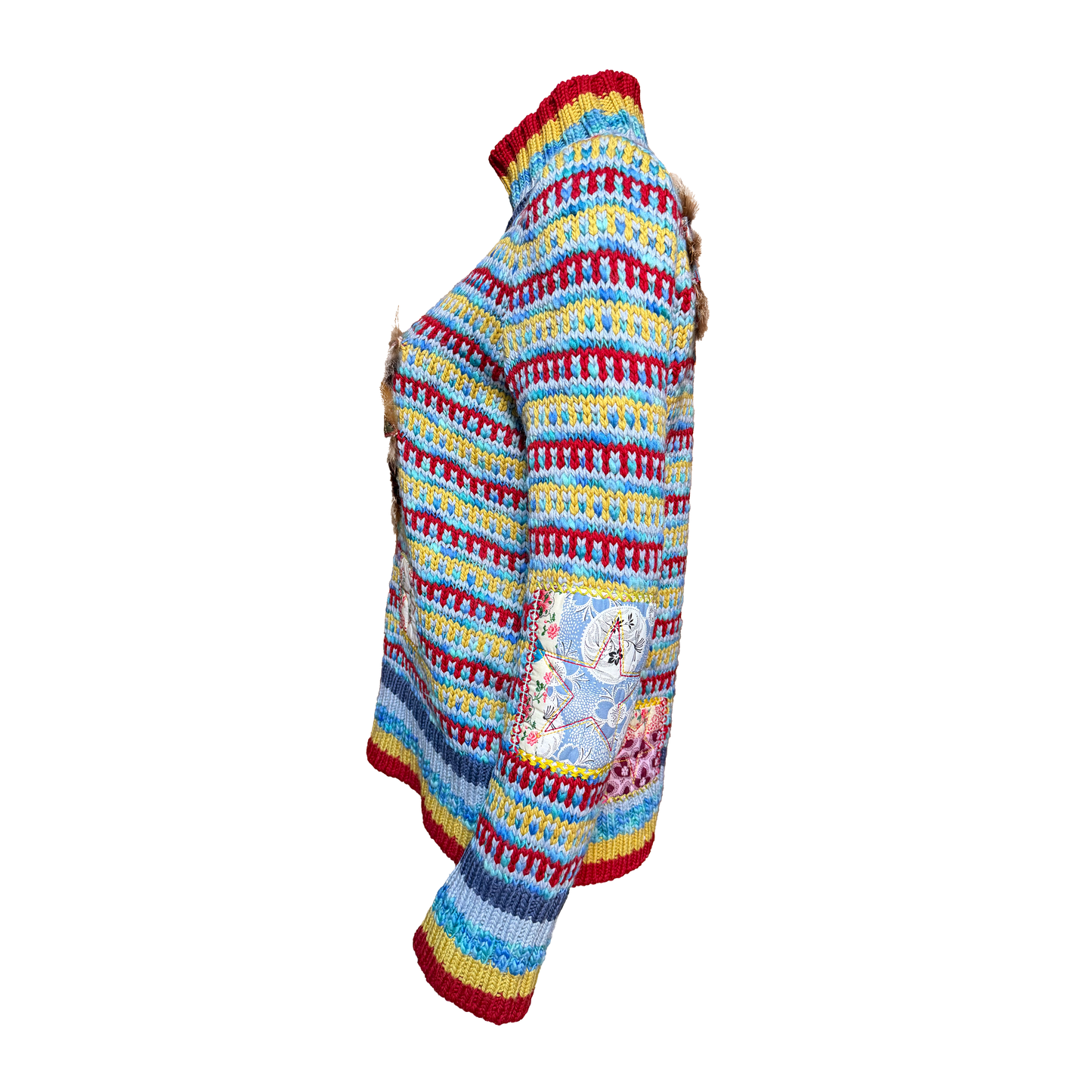 John Galliano AW 2002 Multicolor Patchwork Knit Sweater