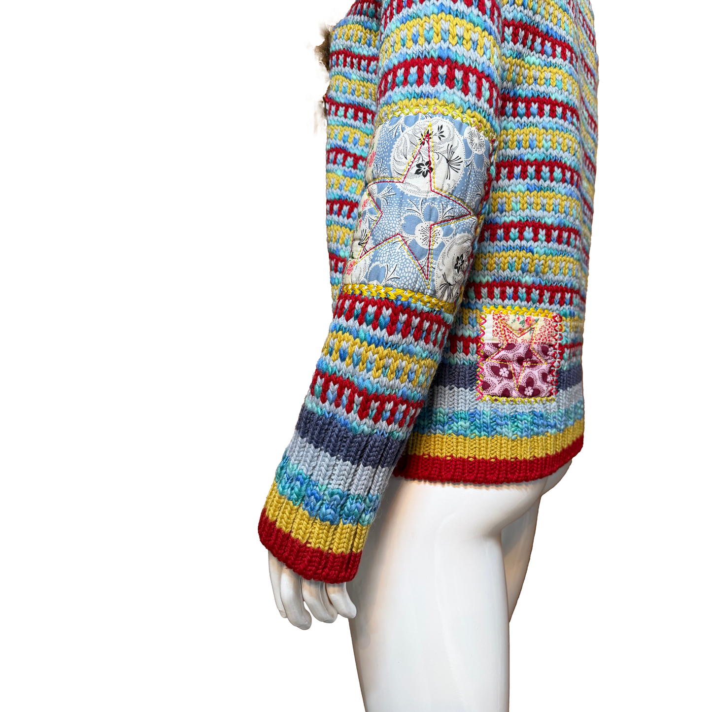 John Galliano AW 2002 Multicolor Patchwork Knit Sweater