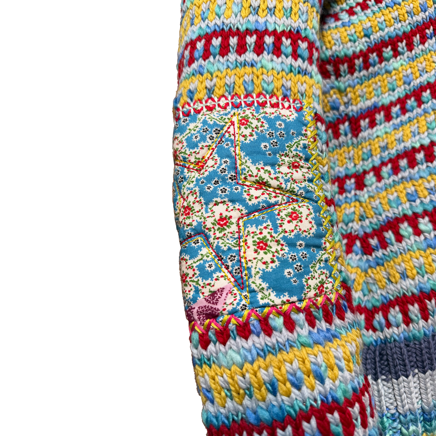 John Galliano AW 2002 Multicolor Patchwork Knit Sweater