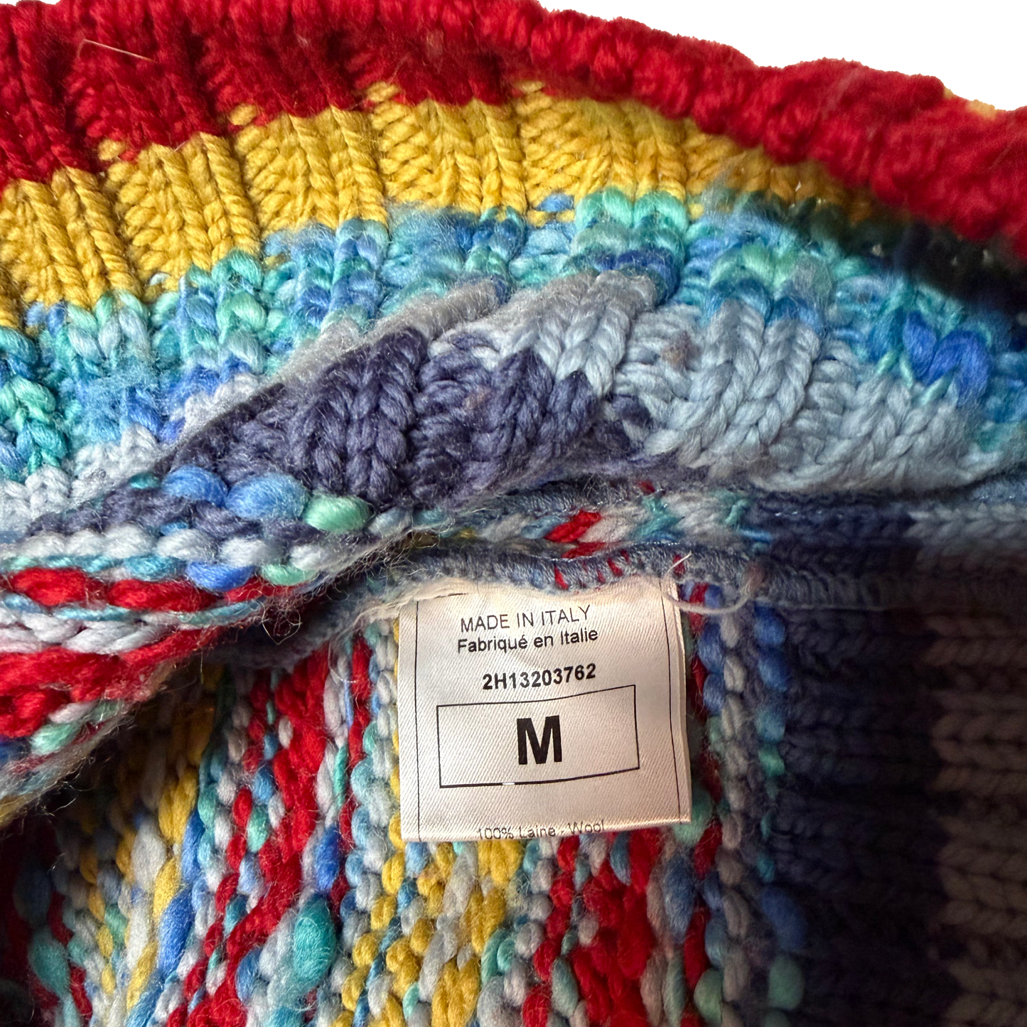 John Galliano AW 2002 Multicolor Patchwork Knit Sweater