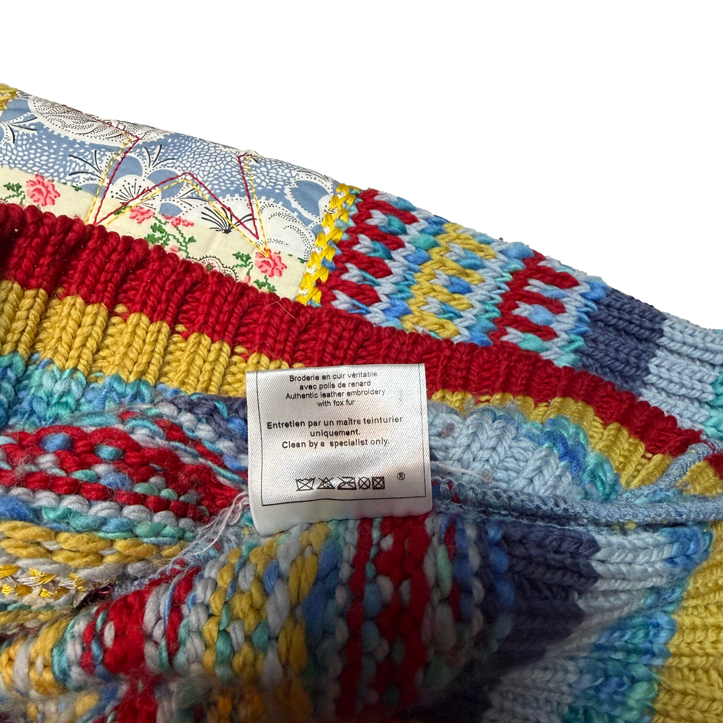 John Galliano AW 2002 Multicolor Patchwork Knit Sweater