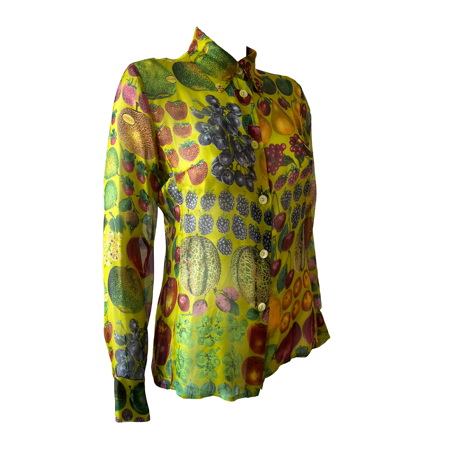 Gucci by Tom Ford SS 1996 Fruit Printed Silk Shirt