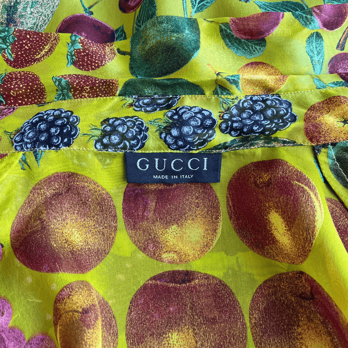 Gucci by Tom Ford SS 1996 Fruit Printed Silk Shirt