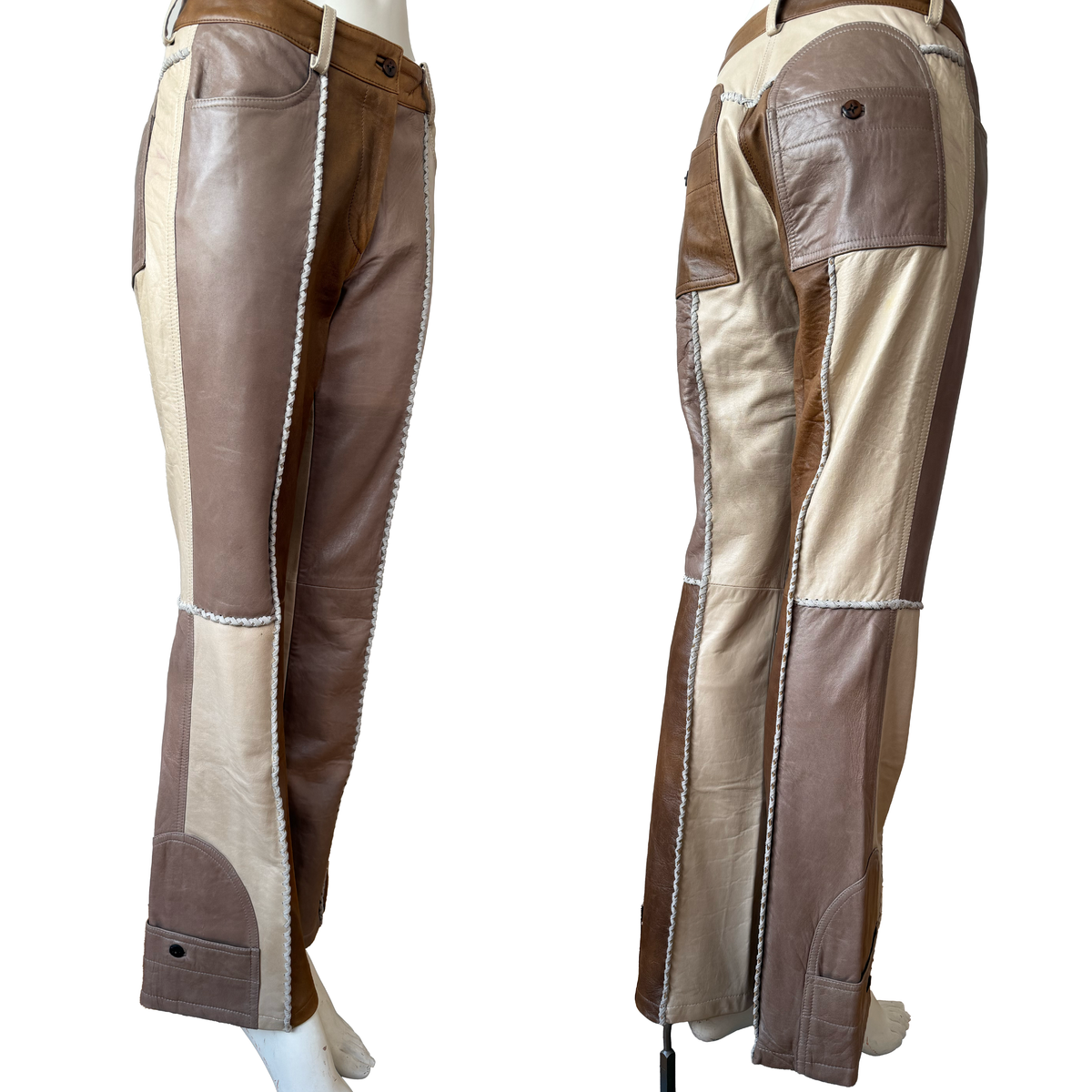 John Galliano 2002 Patchwork Leather Pants