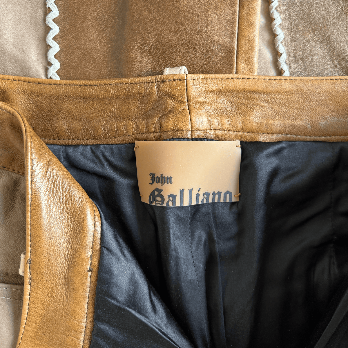 John Galliano 2002 Patchwork Leather Pants