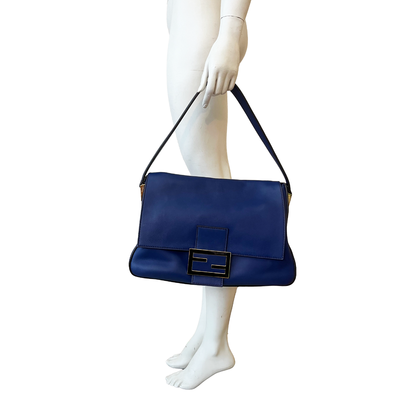 Fendi Blue Maxi Baguette Bag