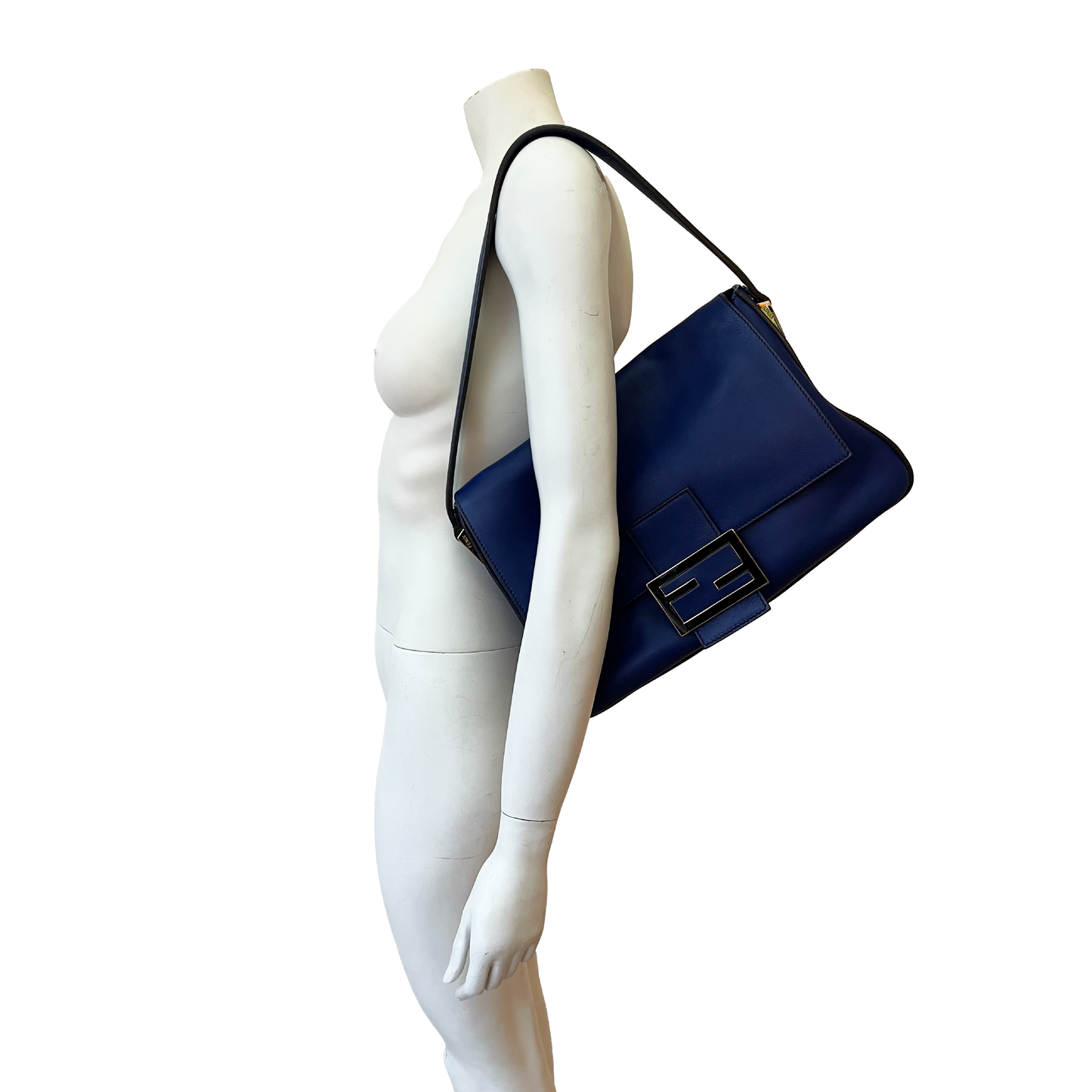 Fendi Blue Maxi Baguette Bag