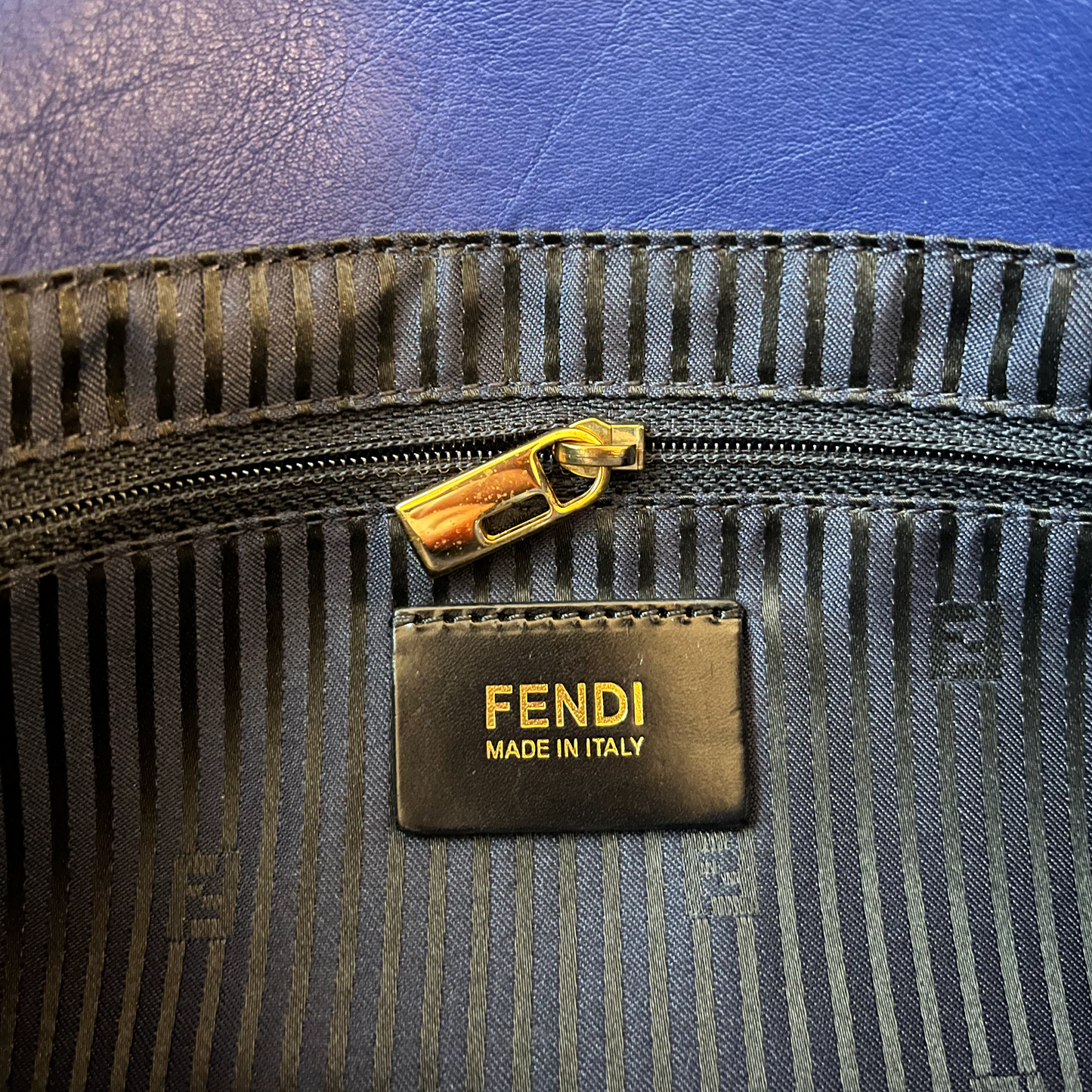 Fendi Blue Maxi Baguette Bag