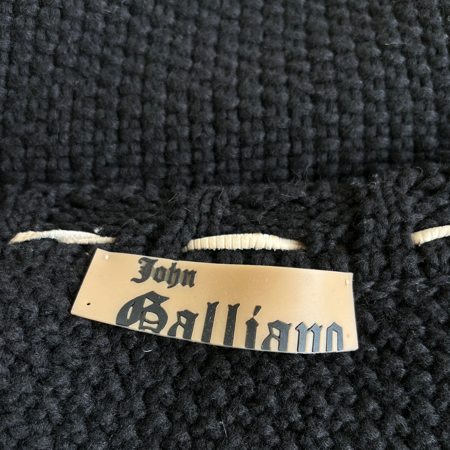 John Galliano AW 2002 Wool Knit with Suede & Leather Appliqué