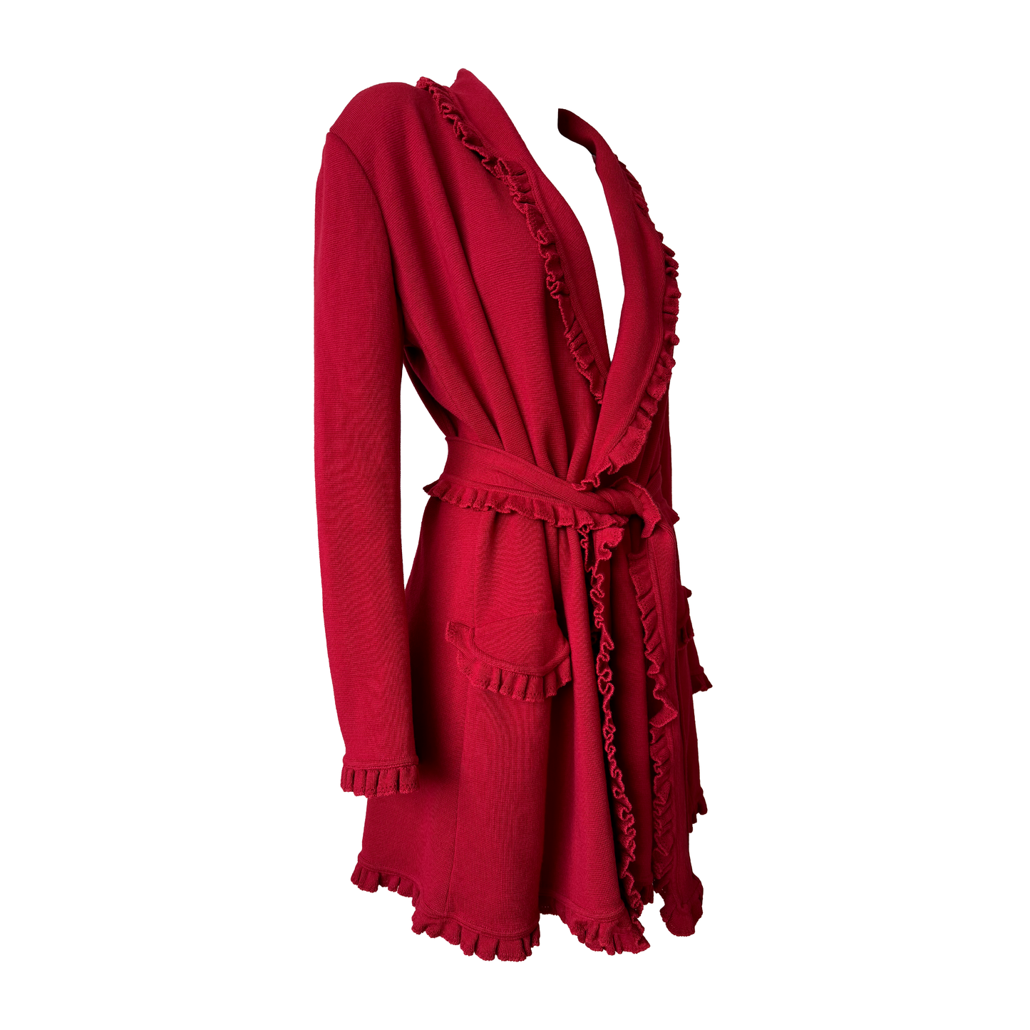 Givenchy by John Galliano AW 1996 Belted Ruffled Cardi-Coat