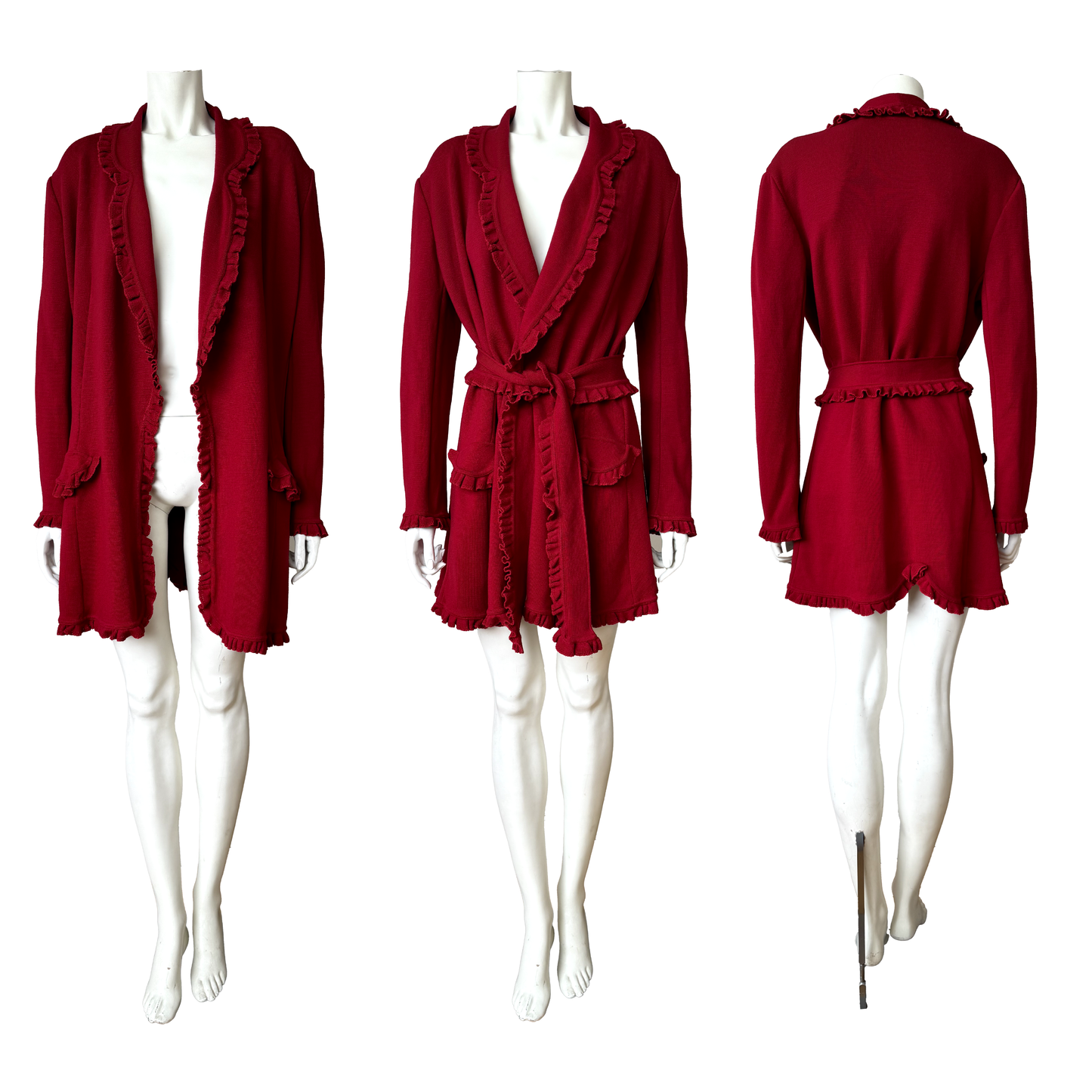 Givenchy by John Galliano AW 1996 Belted Ruffled Cardi-Coat