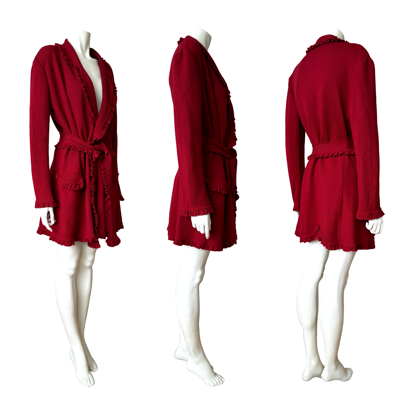 Givenchy by John Galliano AW 1996 Belted Ruffled Cardi-Coat