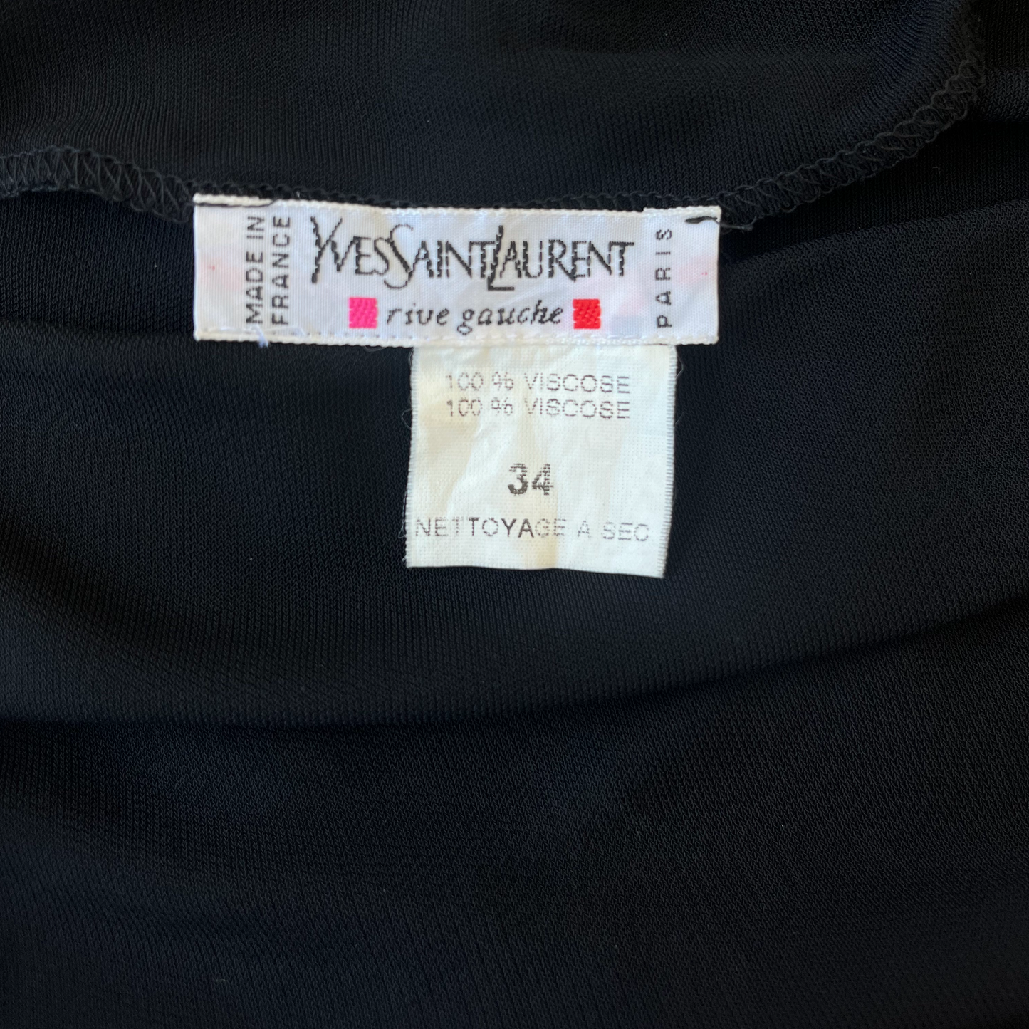 Yves Saint Laurent Rive Gauche 90s Black Dress