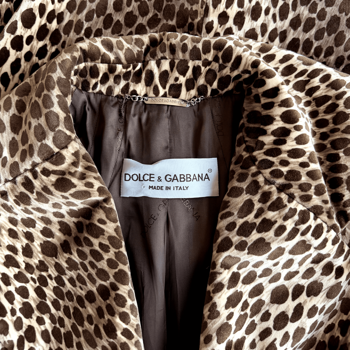 Dolce & Gabbana AW 1996 Leopard Printed Velvet Coat