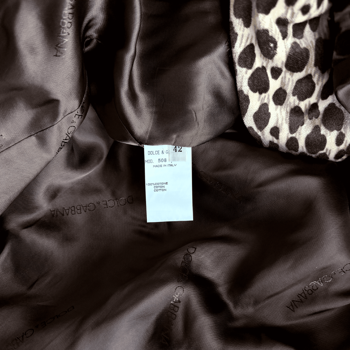 Dolce & Gabbana AW 1996 Leopard Printed Velvet Coat