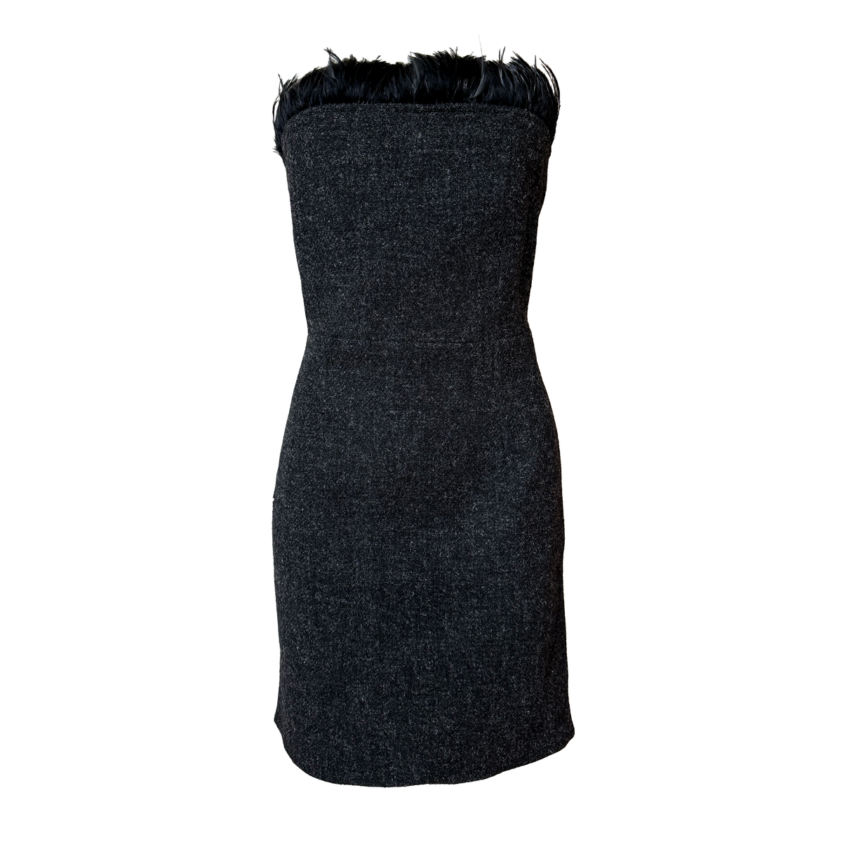Jean Colonna AW 1998 Feather Trim Strapless Dress