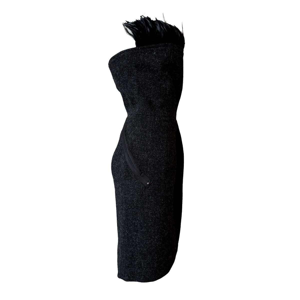 Jean Colonna AW 1998 Feather Trim Strapless Dress