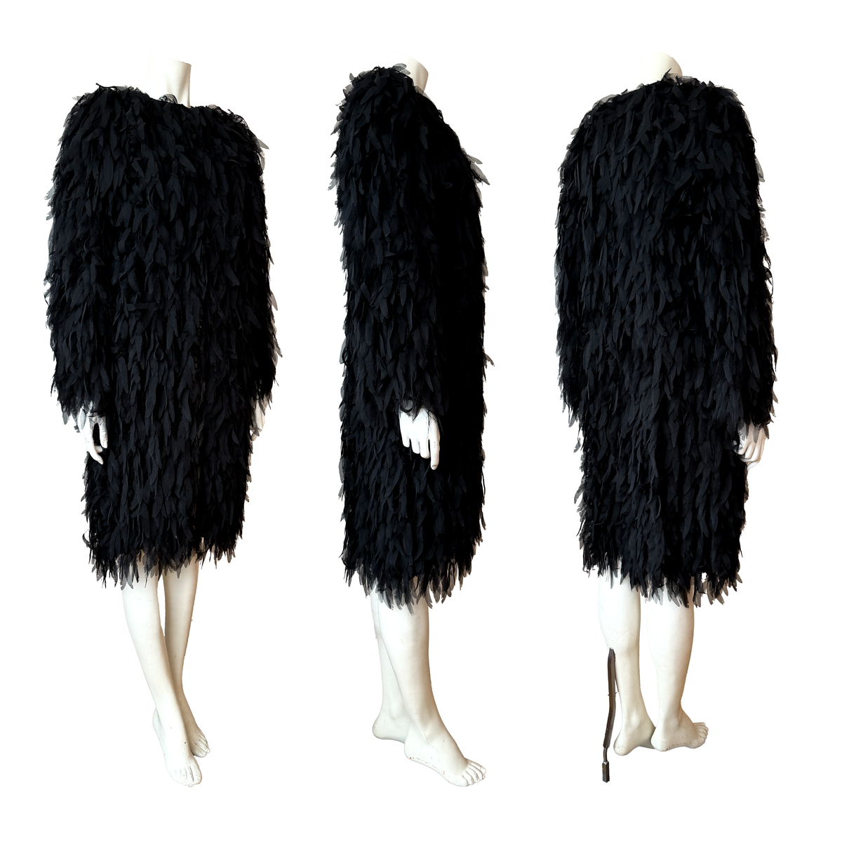Balenciaga Silk Feather Coat